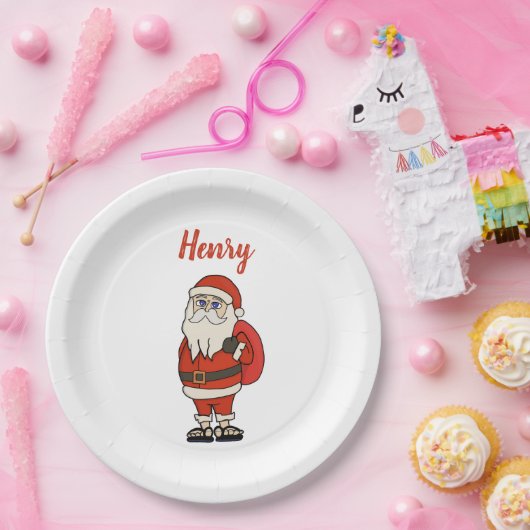 Aangepaste Sinterklaas Kerst Teenslippers Papieren Bordje (Feest)