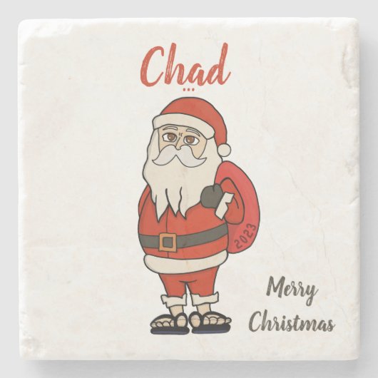 Aangepaste Sinterklaas Kerst Teenslippers Stenen Onderzetter (Voorkant)