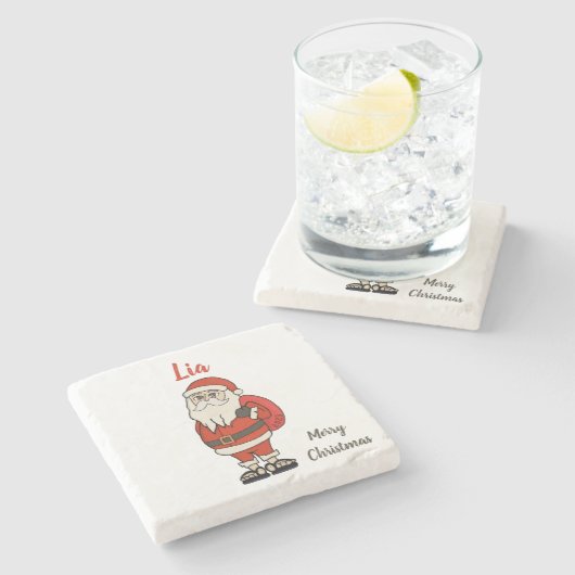 Aangepaste Sinterklaas Kerst Teenslippers Stenen Onderzetter (Zijkant)