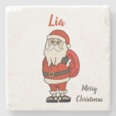 Aangepaste Sinterklaas Kerst Teenslippers Stenen Onderzetter (Voorkant)