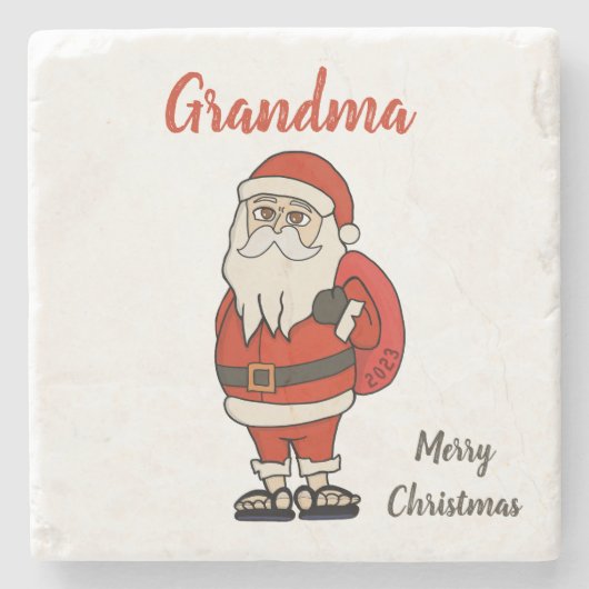 Aangepaste Sinterklaas Kerst Teenslippers Stenen Onderzetter (Voorkant)