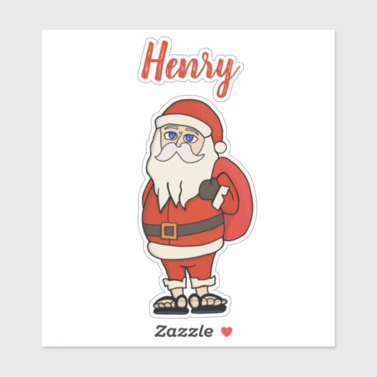 Aangepaste Sinterklaas Kerst Teenslippers Sticker (Vel)