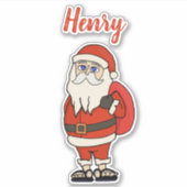 Aangepaste Sinterklaas Kerst Teenslippers Sticker (Voorkant)