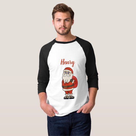 Aangepaste Sinterklaas Kerst Teenslippers T-shirt (Voorkant volledig)