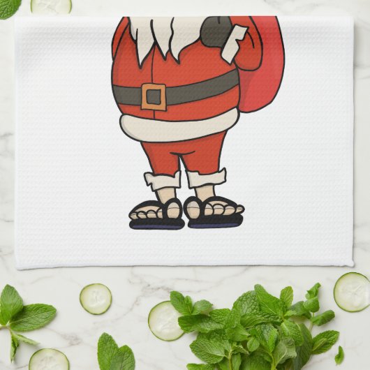 Aangepaste Sinterklaas Kerst Teenslippers Theedoek (Gevouwen)