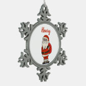 Aangepaste Sinterklaas Kerst Teenslippers Tin Sneeuwvlok Ornament (Links)
