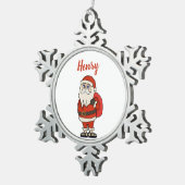 Aangepaste Sinterklaas Kerst Teenslippers Tin Sneeuwvlok Ornament (Rechts)