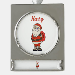 Aangepaste Sinterklaas Kerst Teenslippers Verzilverd Banner Ornament