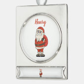 Aangepaste Sinterklaas Kerst Teenslippers Verzilverd Banner Ornament (Links)