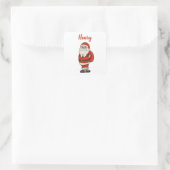 Aangepaste Sinterklaas Kerst Teenslippers Vierkante Sticker (Tas)