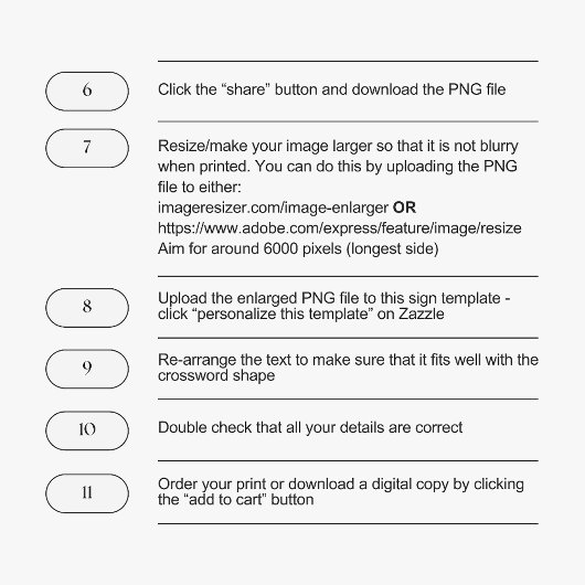 Aangepaste sip en oplossen bruiloft kruiswoordraad kaart