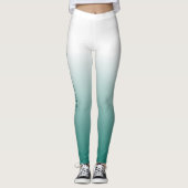 Aangepaste Sjabloon Blauwgroen Blauw Groen Geperso Leggings (Voorkant)