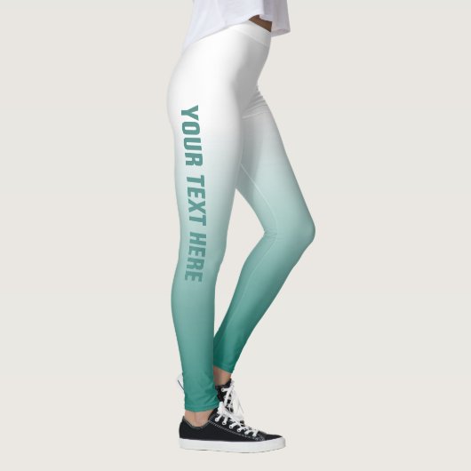 Aangepaste Sjabloon Blauwgroen Blauw Groen Geperso Leggings (Rechts)