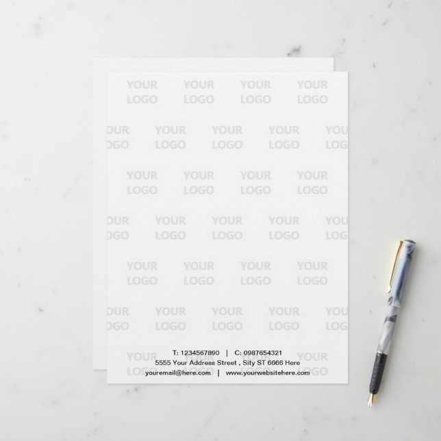 Aangepaste Sjabloon Briefpapier Zakelijk Bedrijfsl Briefhoofd (Voorkant / Achterkant in situ)