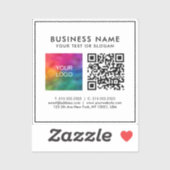 Aangepaste Sjabloon Business Logo QR Code Tekst Ti Sticker (Vel)