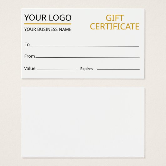 Aangepaste Sjabloon cadeaubon Visitekaartje (Voorkant /achterkant)