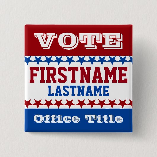 Aangepaste Sjabloon campagne Vierkante Button 5,1 Cm (Voorkant)