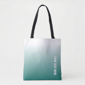 Aangepaste Sjabloon Elegant Blauwgroen Modern gepe Tote Bag (Voorkant)