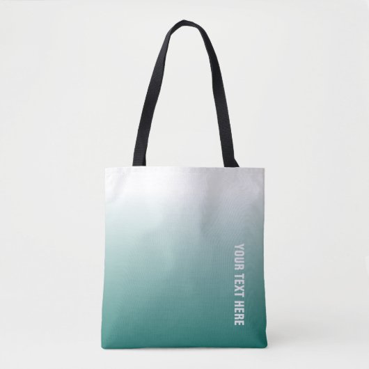 Aangepaste Sjabloon Elegant Blauwgroen Modern gepe Tote Bag (Voorkant)