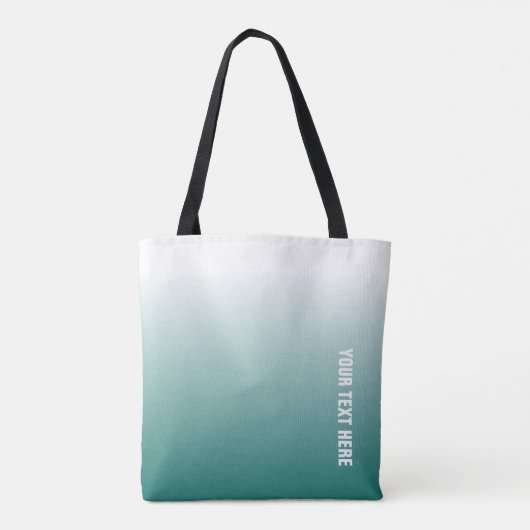 Aangepaste Sjabloon Elegant Blauwgroen Modern gepe Tote Bag (Achterkant)