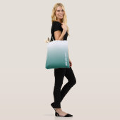 Aangepaste Sjabloon Elegant Blauwgroen Modern gepe Tote Bag (Op model)