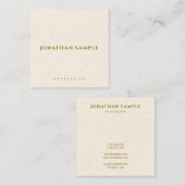 Aangepaste Sjabloon Elegant Modern Gouden Tekst Vi Vierkante Visitekaartje (Voorkant / Achterkant)