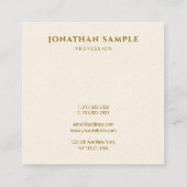 Aangepaste Sjabloon Elegant Modern Gouden Tekst Vi Vierkante Visitekaartje (Achterkant)