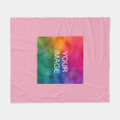 Aangepaste Sjabloon Elegant Roze toevoegen Foto Lo Fleece Deken (Voorkant (Horizontaal))
