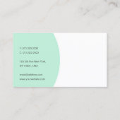 Aangepaste sjabloon Elegante Mintgroene Witte Mode Visitekaartje (Achterkant)