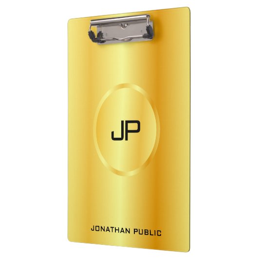 Aangepaste Sjabloon Faux Gold Modern Elegant Monog Klembord (Links)