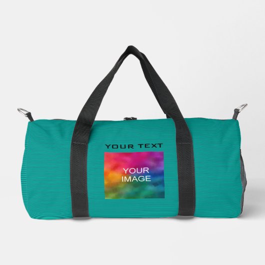 Aangepaste Sjabloon Foto Afbeelding tekst Blauwgro Plunjezak (Voorkant)