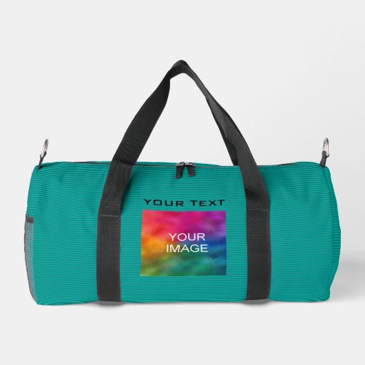 Aangepaste Sjabloon Foto Afbeelding tekst Blauwgro Plunjezak (Achterkant)