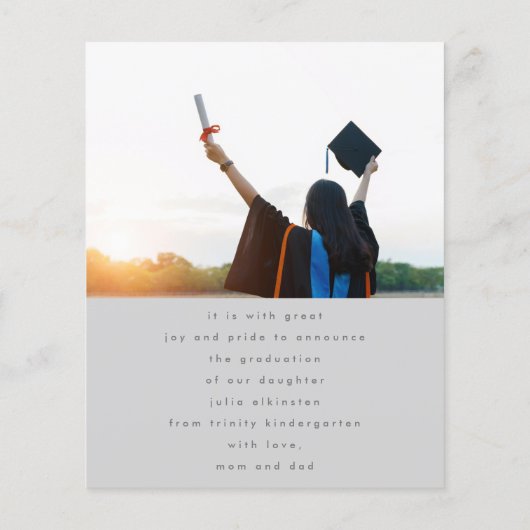 Aangepaste Sjabloon Foto High School Afstuderen (Achterkant)