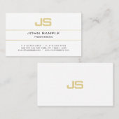 Aangepaste Sjabloon Gold Initiaal Monogram Modern Visitekaartje (Voorkant / Achterkant)