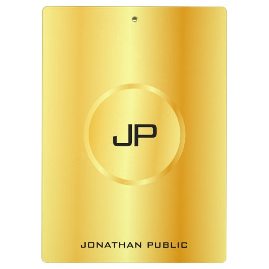 Aangepaste Sjabloon Gold look Modern Elegant Klembord (Achterkant)
