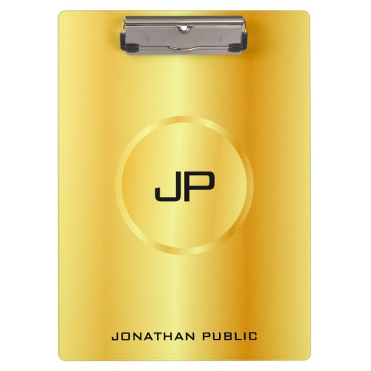 Aangepaste Sjabloon Gold look Modern Elegant Klembord (Voorkant)