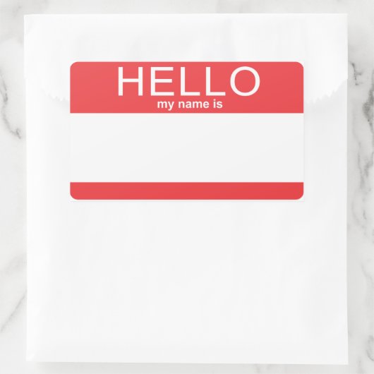 Aangepaste Sjabloon Hallo Rechthoekige Sticker (Tas)