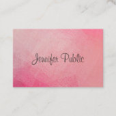 Aangepaste Sjabloon handgeschreven tekstroze Visitekaartje (Voorkant)