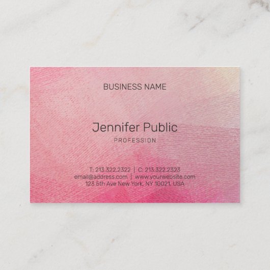 Aangepaste Sjabloon handgeschreven tekstroze Visitekaartje (Achterkant)