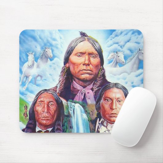 Aangepaste Sjabloon Indiase Chiefs Native American Muismat (Met muis)