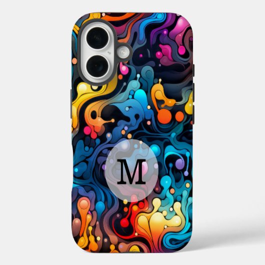 Aangepaste sjabloon kleurrijk golvend patroon Case-Mate iPhone case (Achterkant)
