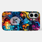 Aangepaste sjabloon kleurrijk golvend patroon Case-Mate iPhone case (Achterkant (horizontaal))