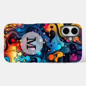 Aangepaste sjabloon kleurrijk golvend patroon Case-Mate iPhone case (Achterkant (horizontaal))