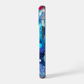 Aangepaste sjabloon kleurrijk golvend patroon iPhone 15 case (Linkerkant)