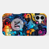 Aangepaste sjabloon kleurrijk golvend patroon iPhone hoesje (Achterkant horizontaal)