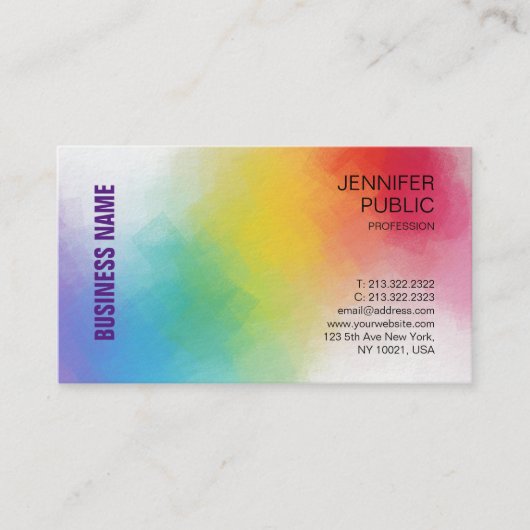 Aangepaste Sjabloon kleurrijke moderne professione Visitekaartje (Voorkant)