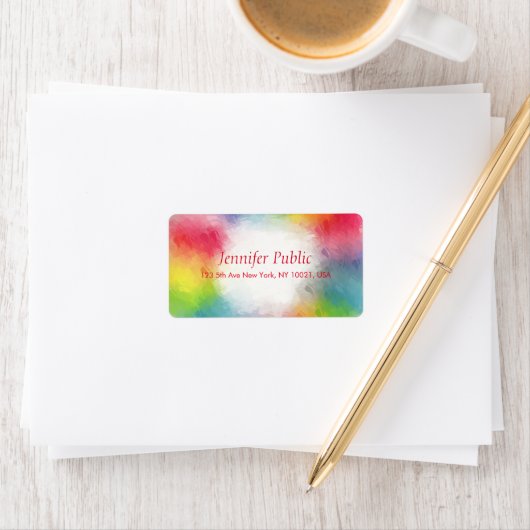 Aangepaste Sjabloon kleurrijke moderne regenboog A Etiket (Insitu)