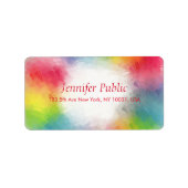 Aangepaste Sjabloon kleurrijke moderne regenboog A Etiket (Voorkant)