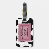 Aangepaste Sjabloon Koeienhuid Design Bagagelabel (Achterkant verticaal)