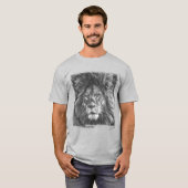 Aangepaste Sjabloon Lion Face Pop Art Mannen Moder T-shirt (Voorkant volledig)